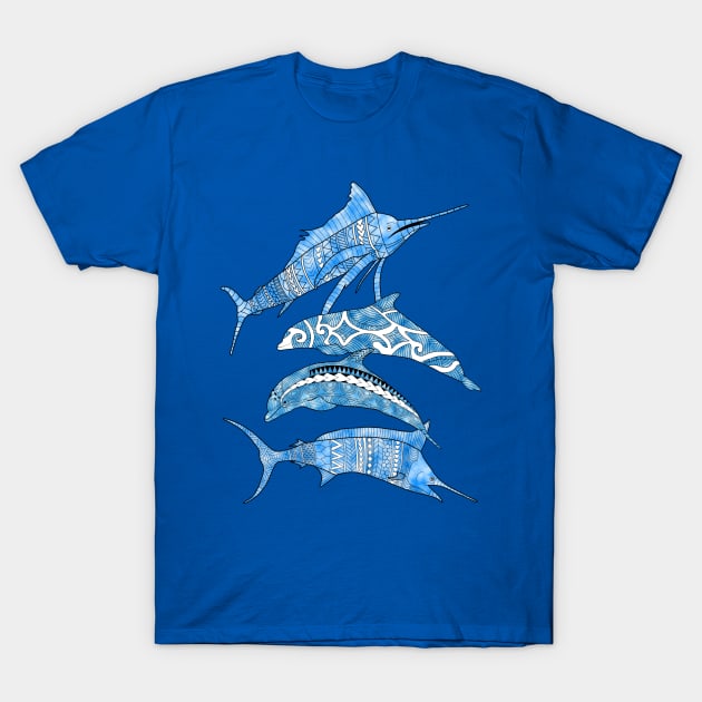 Tribal Ocean Animals Sealife T-Shirt by macdonaldcreativestudios